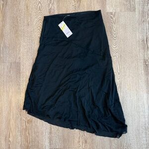 Wild Fable asymmetrical black sheer lined midi skirt